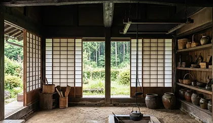 昔ながらの障子切り替えの部屋